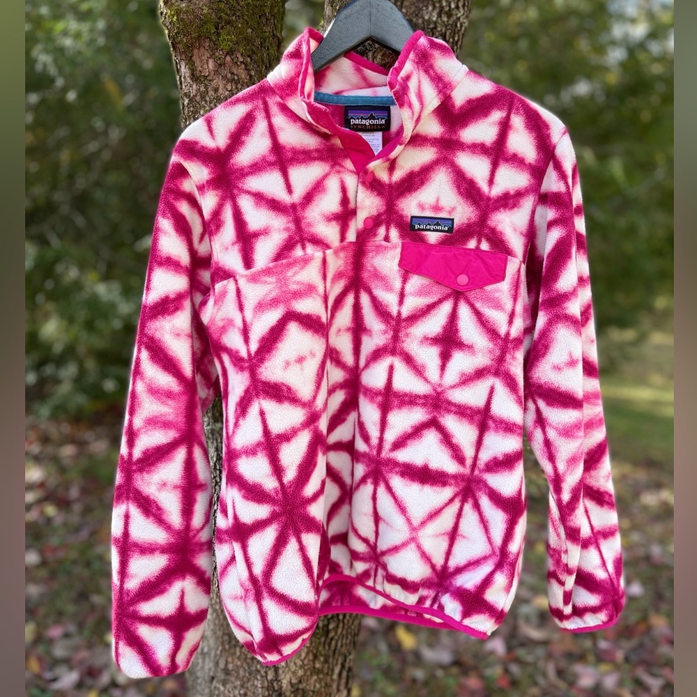 Patagonia Synchilla Diamond Dancer Starburst Pink Women’s Med Pre-Owned